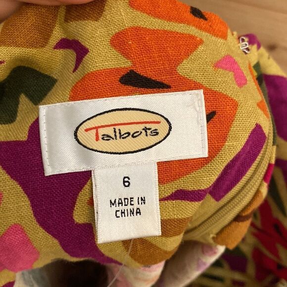 NWT Vintage Talbots Size 6 Linen Rayon Blend Floral Tank Dress Deadstock - Picture 11 of 14
